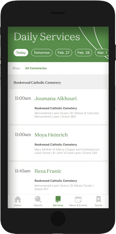 Catholic Cemeteries App Services